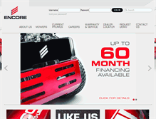 Tablet Screenshot of encoreequipment.com